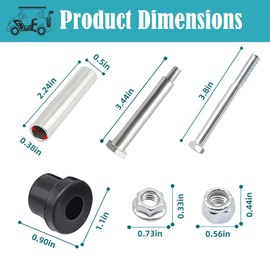 Drive-up Golf Cart Rear Leaf Spring Bushings Kit for EZGO TXT 1994-up Gas Electric Models, Bushing and Sleeves with Screws Nuts Replace OEM 1015583, 70289G0