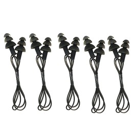 CTKcom 5 Pcs Silicone Gel Soft Earplug Corded String Ear Plugs for Swimming,Pack of 5,Black