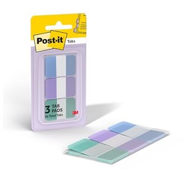 Post-It 3M, Banderitas Adhesivas, Colores Pastel: Rojo/Amarillo/Morado, 2.54cm x 3.81cm, 3 Pads: 36 Hojas - (686-SUN)