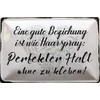 Deko7 Tin Sign 30 x 20 cm "Friseur" with German Text "Eine Gute Beziehung ist wie Haarspray: Perfekter Halt ohne zu kleben [German Language]