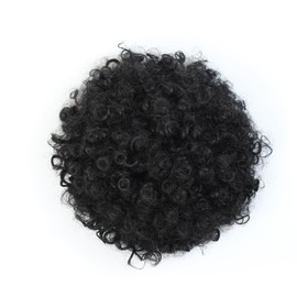 MKJVEN Large Afro Puff Drawstring Ponytail For Black Women, 10 Inch Nature High Puff HairStyle With Clip Black Curly Afro Messy Hair Bun for Women,Girls(1B)