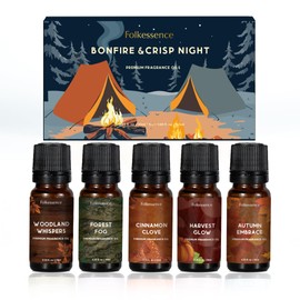 Folkulture Essential Oils for Home | Set of 5 (0.34 fl oz x 5) Fall Essential Oil or Diffuser Oils for Relaxation | Cinnamon Essential Oil or Fall Scents | Pumpkin Fall Essentials for Women