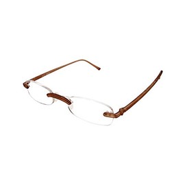 Calabria Flexie Low Profile 714 Reading Glasses&Slim Case+4.00 Root Beer Brown