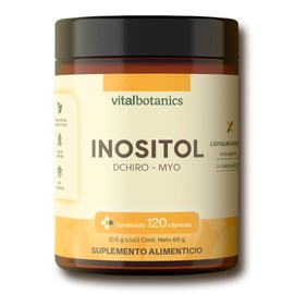VitalBotanics - Myo-Inositol y D-Chiro-Inositol con 120 cápsulas de 500mg para 4 meses - Suplementos Alimenticios Multivitaminico - Libre de Gluten y 