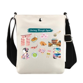 VAMSII Japan Travel Crossbody Bag Japan Souvenir Gift Japan Vacation Gift Japan Tokyo Lover Gift Japanese Sakura Gifts  (JapanCrossbody)