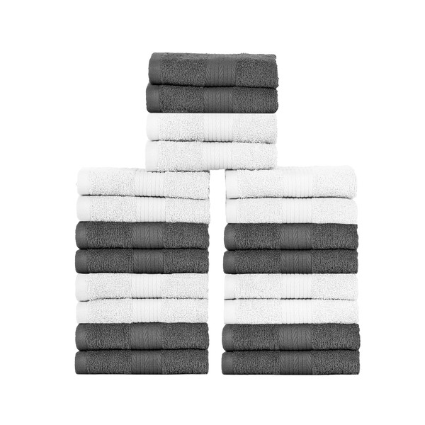 Ample Decor Wash Cloths Pack of 20 100% Cotton 600