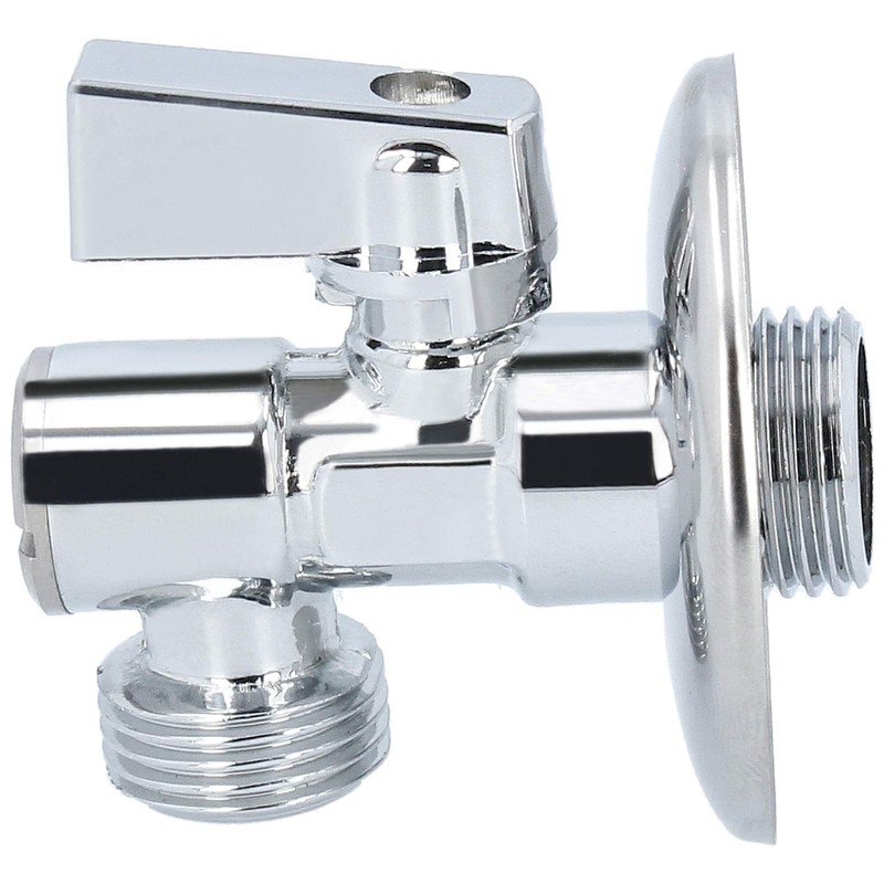 Premium angle valve with filter and rosette DN15 1/2 inch