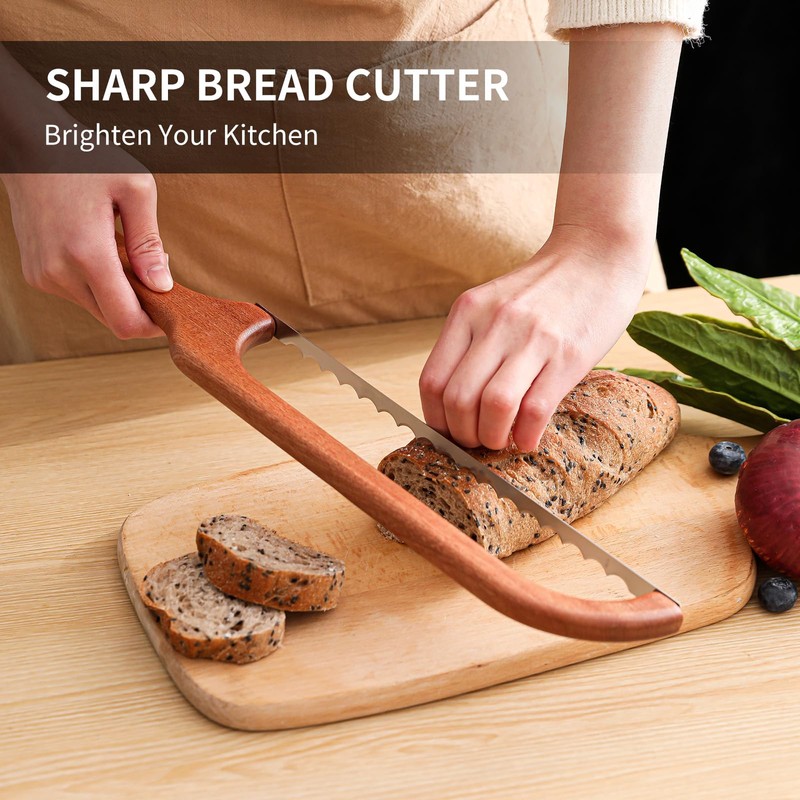 FYLFOTA Bread Saw for Homemade Bread, Sourdough Bread Knife Slicer
