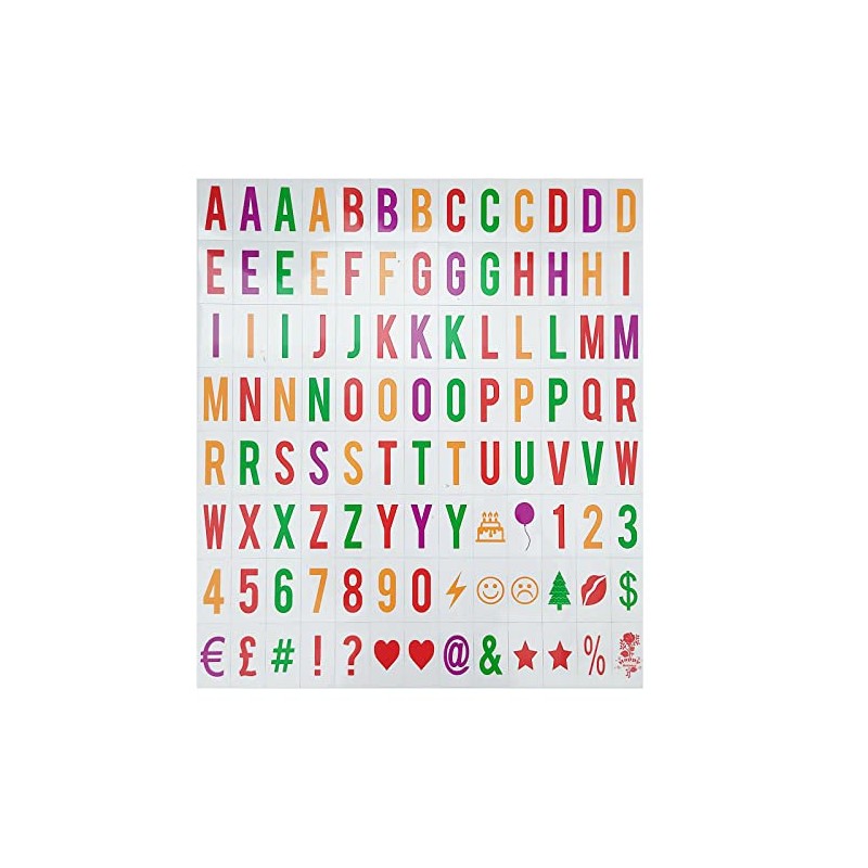 Extra Letters Number Symbols 104Pcs Colorful Compatible A4 Cinematic Message