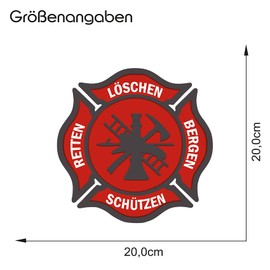 Finest Folia Finest Folia Feuerwehr Aufkleber rot Autoaufkleber Retten L?schen Bergen Schtzen Aufkleber fr Helm Auto Kfz Sticker selbstklebend waschstra?enfest R135 (Ohne Wunschname, 20cm)