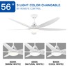 56-Inch Integrated 24-Watt LED Ceiling Fan - 6-speed Modern Ceiling
