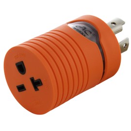 AC WORKS L14-30P 30Amp 4-Prong Locking Plug to NEMA 6-20R 250-Volt Female Connector (Compact)