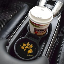 SimpleSteet Absorbent Ceramic Car Coasters for Cup Holders, Dachshund Sunflower Dog Paw Design 2.56" Anti Slip Universal Drink Cup Coasters for Women Men (2 Pack)