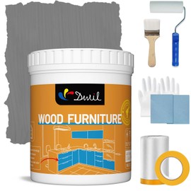 DWIL Acrylic Wood Paint for Furniture - Semi-Gloss Paint Suitable for Wood Surface Renovation, Water-Based All match Paint, Non-Toxic & Odorless, Eco-Friendly & Healthy (32OZ, Dark Grey)