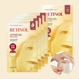 Gudal 흑당근 비타A 레티놀 탄력 리프팅 마스크 4매 기획 Black Carrot Vitamin A Retinol Elasticity Lifting Mask 4 Sheets Promo
