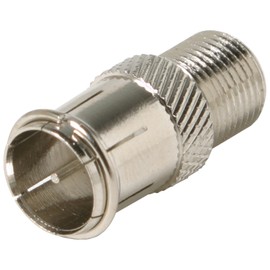 Steren F-Jack to F-Quick Plug Adapter Home Audio Crossover, Silver (200-103)