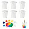 Yuaerbuo 6 Pack Plastic Paint Pots with Lids, Small Paint