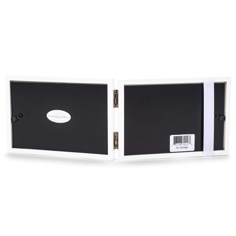 First Grandchild Picture Frame- White Double Hinged Tabletop Photo Frame