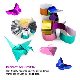 Hygloss Metallic Foil Paper - 40 Sheets Red and Green Shiny Papers - 8.5x11 Inches - Ideal Foil Papers for Crafts - Shiny Craft Paper Sheets