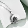 JERWLI Owl Urn Necklaces for Ashes Sterling Silver Crescent Moon