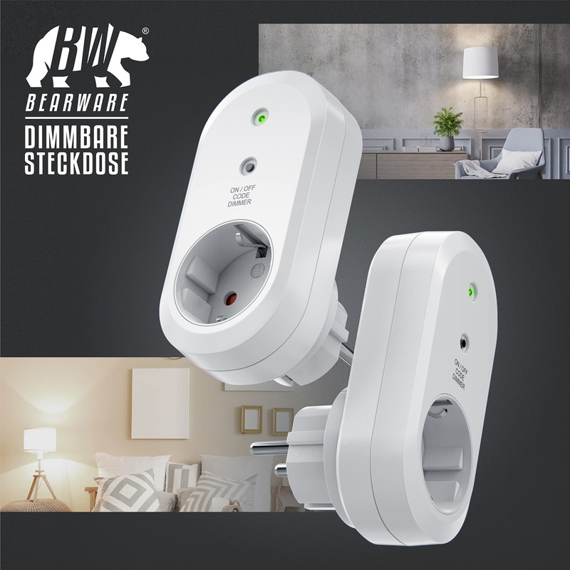 CSL Dimmable Radio Sockets Set with Remote Control Set of