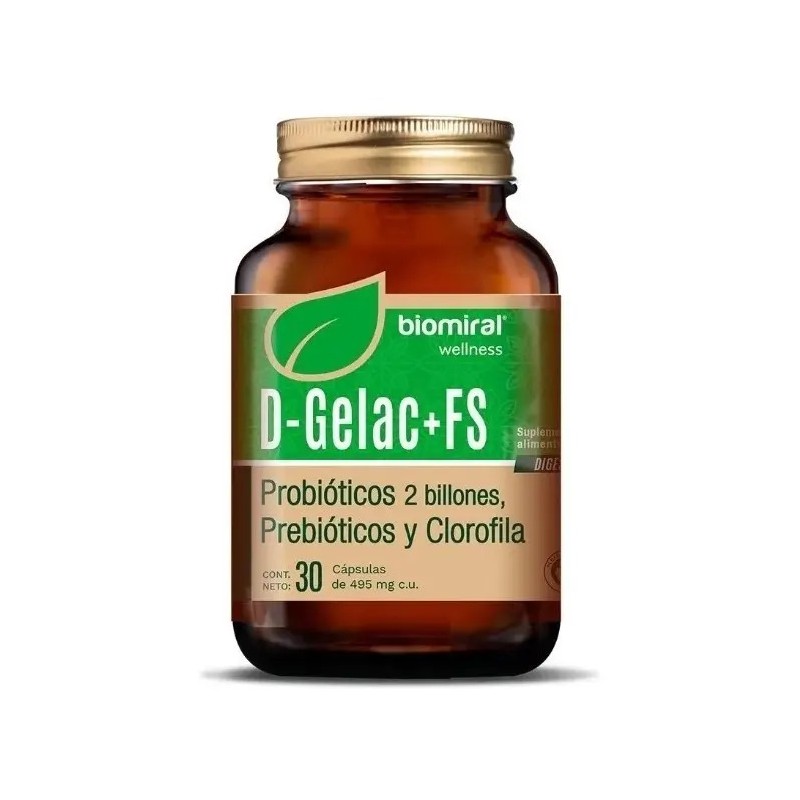 Biomiral D Gelac Fs Prebióticos Y Clorofila 30 Caps