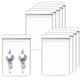 Fnuiddt Clear PVC Jewelry Bags Plastic Transparent Jewelry Anti Oxidation Zipper Bags Earrings Rings Necklaces Jewelry Storage Packing Bags (1.96 x 2.75inch(100pcs))