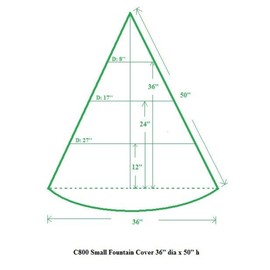 Bosmere Weatherproof Small Weatherproof Fountain Cover, 36" x 50", Green