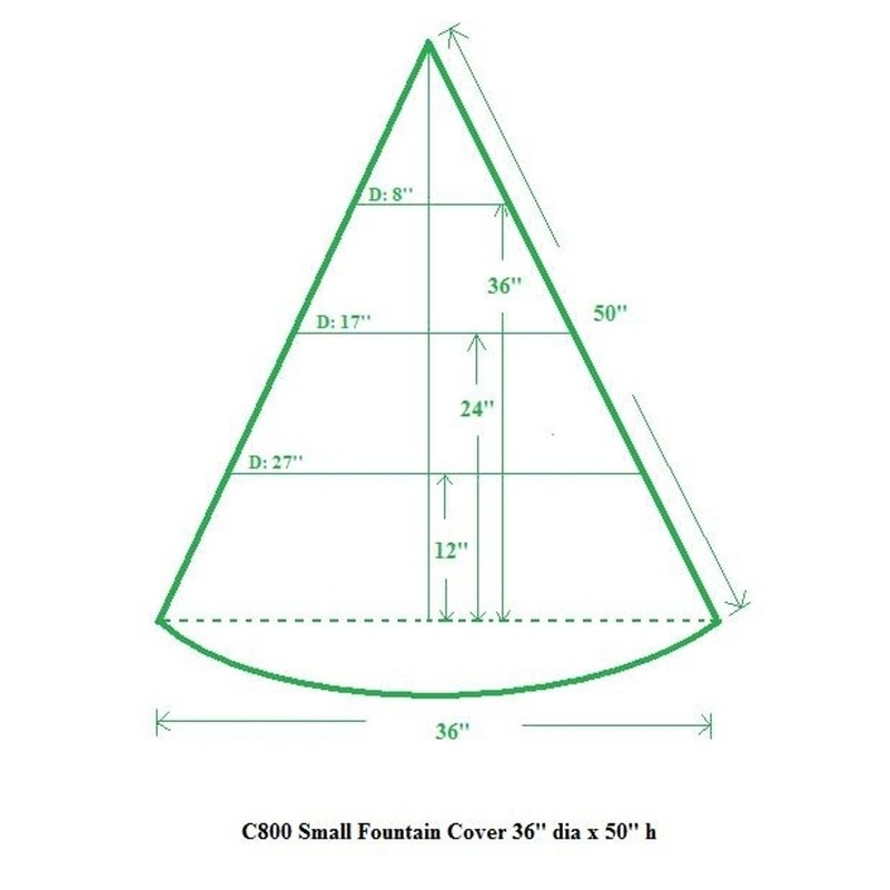 Bosmere Weatherproof Small Weatherproof Fountain Cover, 36" x 50", Green