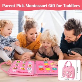 Tablero Montessori Sensorial de Fieltro HOUSHUHUA SHOP para Niños, con Actividades y Habilidades Motoras                                              