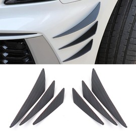 gunhunt Pack-6 Car Spoiler Canards Kit, Body Anti-Collision Diffuser, Exterior Soft Rubber Decorative Stickers, Car Universal Auto Front Bumper Lip Splitter (Carbon Fiber Black)