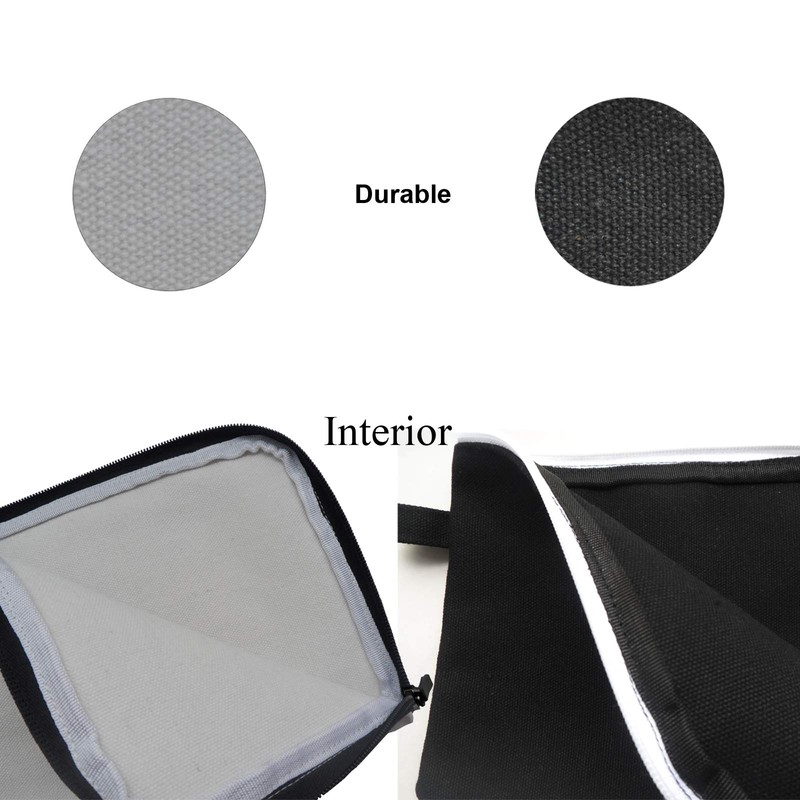 Enyuwlcm 16oz Canvas Zipper Bag Small Makeup Pouch Flat Pencil