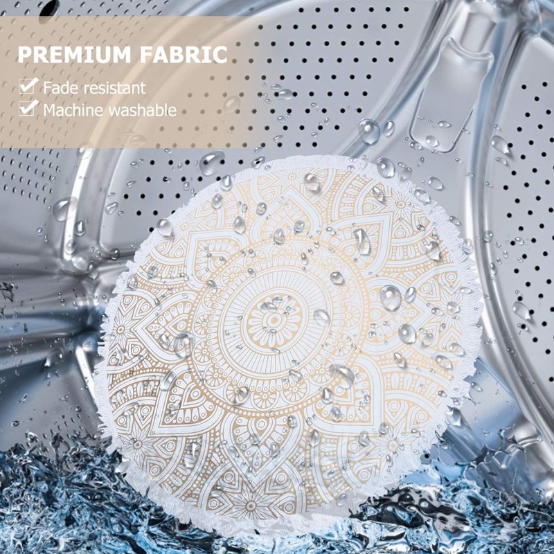 LIFKOME Unique Round Beach Towel Mandala Bath Towel Microfibre Sand