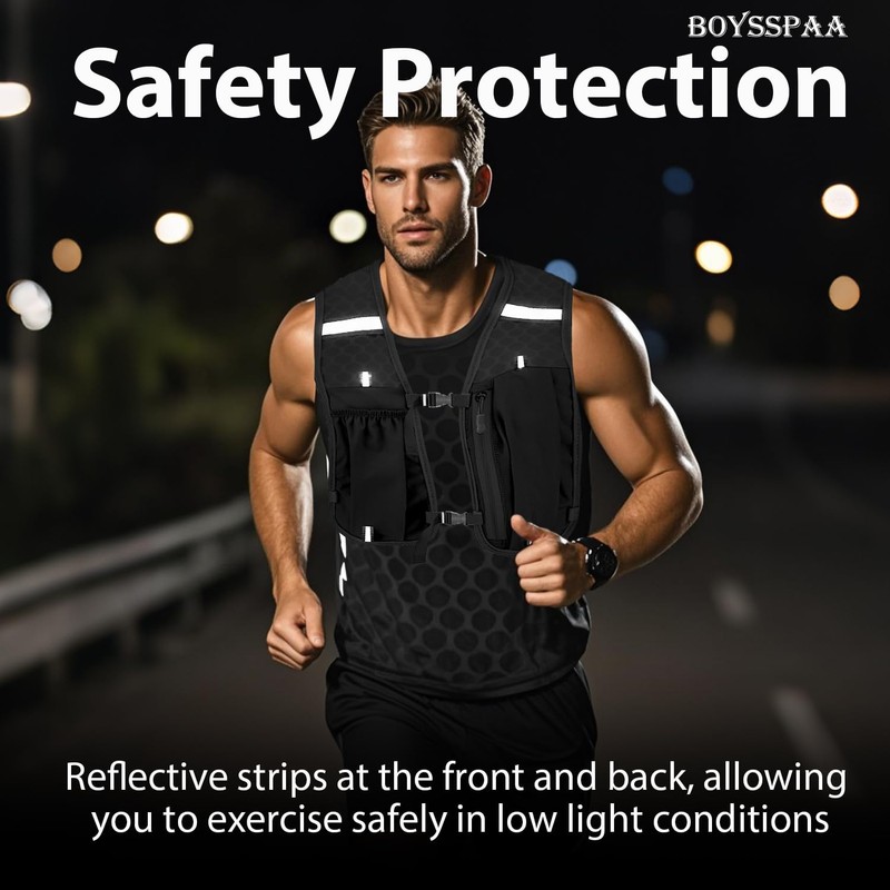 Plain Running Vest with Phone Holder & Storage, Adjustable Hydration