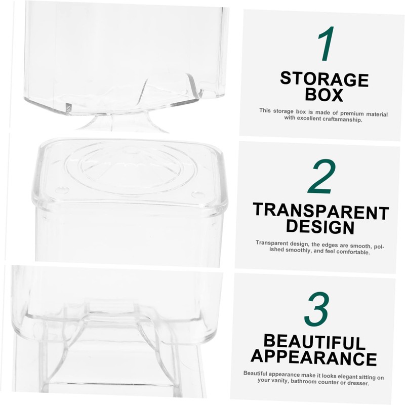 WOONEKY Desktop Makeup Cotton Pad Storage Box Organizer for Beauty