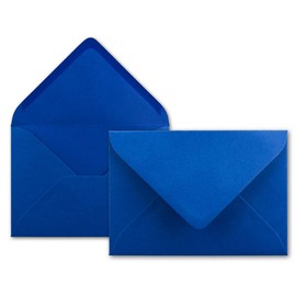 FarbenFroh® Envelope with Pointed Flap, DIN C7, Wet Seal, Small Blank Envelopes, Mini Envelopes, Ideal for Christening, Birth, Christmas and Gift Cards 50 Pieces 18 - Royal Blue