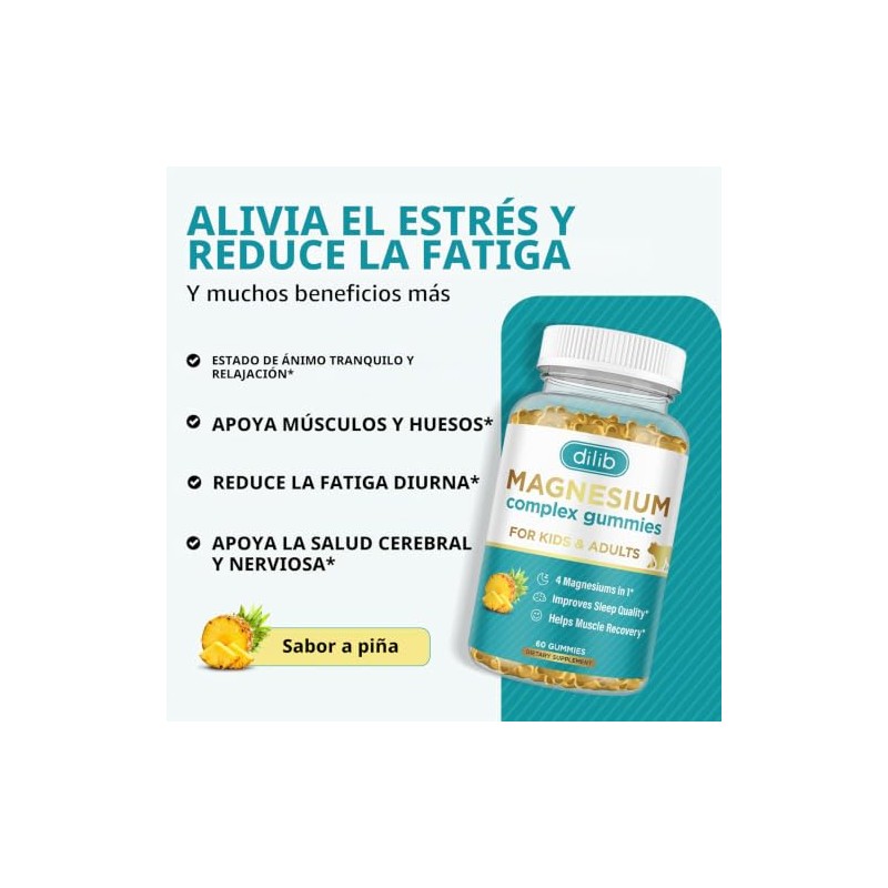 Gomitas Complejas de MagnesioGomitas Masticables Tranquilas para Niños y AdultosGlicinato
