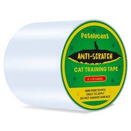 Petslucent Cat Scratch Furniture Protector Tape, Double Sided Clear Sticky Paws Guards for Carpet, Sofa, Couch, Door (4''x 15 Yards, Blue)