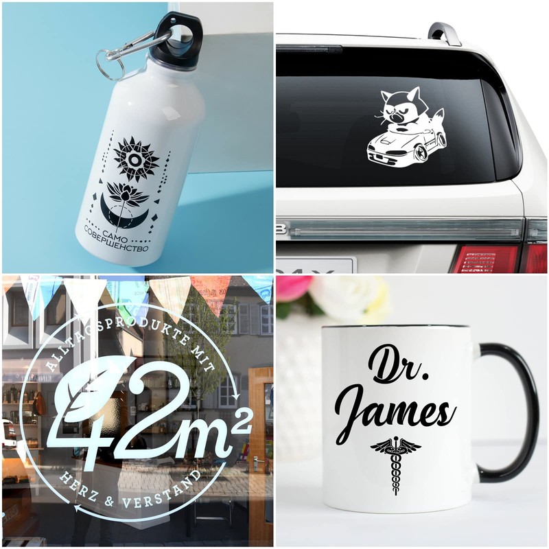 Matte Black Permanent Vinyl, 12" x 12 FT Vinyl with