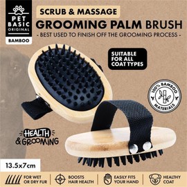 Leona Co Dog Grooming Brush, Pet Shampoo Brush Dog Bath Grooming Shedding Brush Soothing Massage Rubber Comb with Strap for Short Long Haired Dogs and Cats