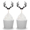 24 púas para decoración de cupcakes, diseño de ciervo negro