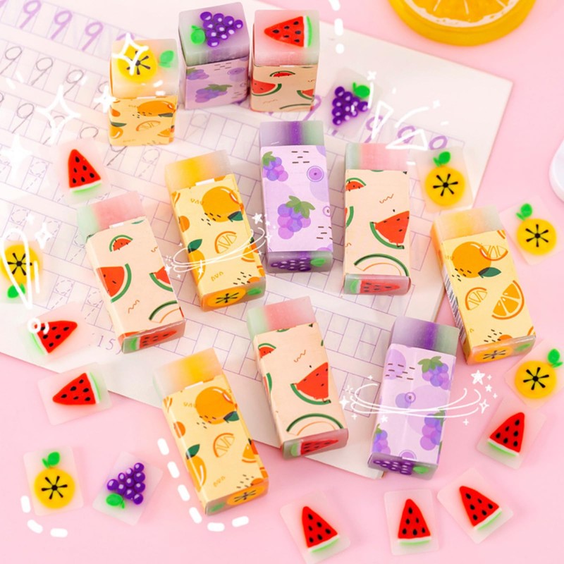 Set of 12 Erasers Arch Shape Elementary School Learning Cute