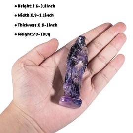 mookaitedecor Amethyst Crystal Mother Mary Statue Madonna and Child Statue Holy Mary Figurine Religious Home Decor, Praying Blessed Virgin Mary Statue Indoor Healing Crystal Sculpture Catholic Gift