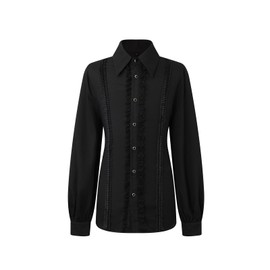 Apocrypha Mens Pirate Shirt Victorian Renaissance Steampunk Vampire Tops Medieval Costume (Black, X-Large)