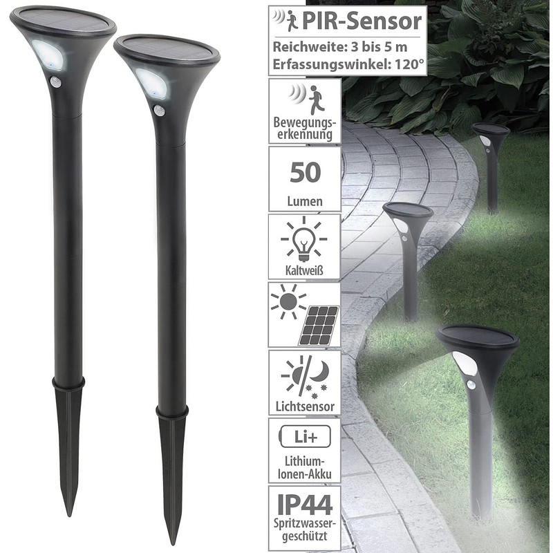 Lunartec Lanterns Motion Sensor: Set of 2 Design Solar Path