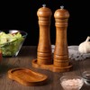 BINHAI Salt and Pepper Wood Mill Tray, Retro Colour Pepper