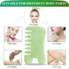 EQLEF Jade Gua Sha Scraping Massage Tool 2 Pcs Natural