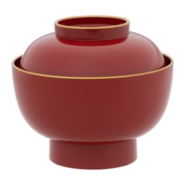 Yam002-5 Set of 5 Guests Yamanaka Lacquerware Zoni Bowl Soup Bowl with Lid Large Daimyo Shubuchi Gold Coated 13.5 fl oz (400 ml) Dishwasher Safe Japanese Tableware Yamanaka Lacquerware Traditional
