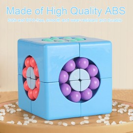 Magic Bean Rotating Cube - Creative Finger Cube jigsaw Puzzle Toy,Magic Bean Special Shape Magic Cube Ball Game Magic,Gift for Kids age 3 Above for Christmas Birthday New Year (Pink)