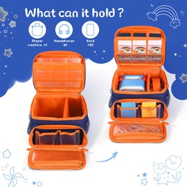 AZURAOKEY Carrying Case Compatible with Yoto Player (3rd Generation) – Travel Storage Bag with Large Capacity for 30 Cards, Extra Storage Pockets, and Adjustable Shoulder Strap (Bag Only)